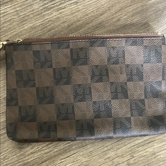 Michael Kors Dark Brown Checkered Wristlet - Picture 7 of 7